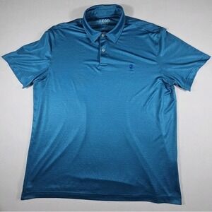 Izod Golf w/Stretch Mens Size Large Golf Polo Shirt Aqua Blue